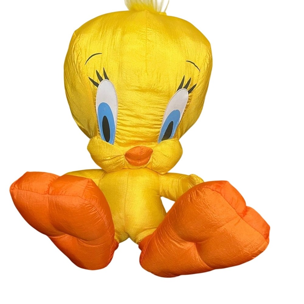 Vintage Warner Bros. Tweety Bird Plush‎ Yellow Orange Nylon Stuffed Animal 1997